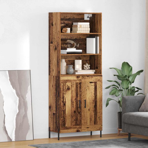 vidaXL Highboard Altholz 69,5 x 32,5 x 180 cm Holzwerkstoff