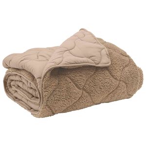 vidaXL Sommerdecke Taupe 155 x 200 cm Mikrofaser und Teddy-Fleece