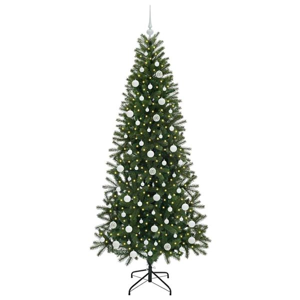 vidaXL K&uuml;nstlicher Weihnachtsbaum mit 300 LEDs Gr&uuml;n 210 cm PE und PVC
