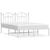 vidaXL Bettgestell mit Kopfteil Metall Wei&szlig; 140x200 cm