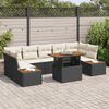 vidaXL Garten Essgruppe mit Kissen mit Kissen 8 pcs Schwarz und Beige