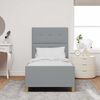 vidaXL Bettgestell mit Kopfteil Hellgrau 90 x 200 cm Stoff