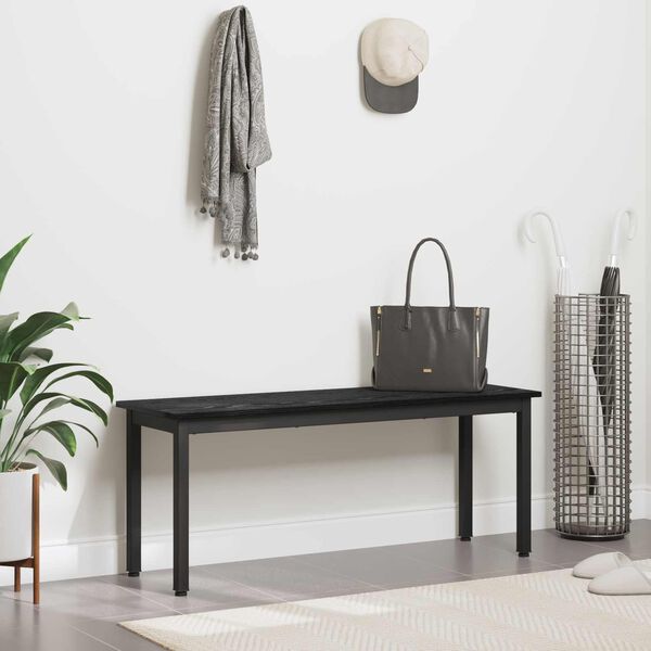 vidaXL Bank Schwarz Eichen-Optik 110 x 35 x 45 cm Holzwerkstoff