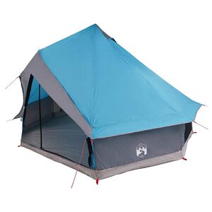 vidaXL Tipi Zelt 8 Personen Blau Taft