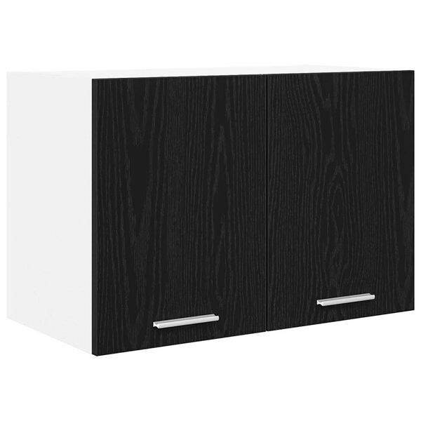 vidaXL H&auml;ngeschrank mit T&uuml;r Schwarze Eiche und Wei&szlig; 60 x 31 x 40 cm