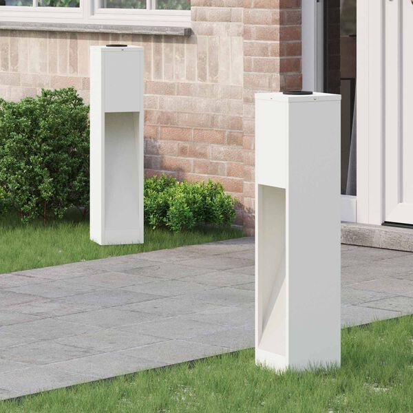 vidaXL Solar LED Wegeleuchte 2 pcs Wei&szlig; Kalt gewalzter Stahl