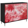 vidaXL Sideboard AACHEN Schwarz Eichen-Optik 102 x 33 x 76 cm