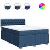 vidaXL Boxspringbett mit Matratze Blau 140x190 cm Stoff