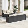 vidaXL Gartensofa-set mit Kissen 8 pcs Schwarz Poly-Rattan