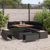 vidaXL Gartensofa-set mit Kissen 8 pcs Schwarz Poly Rattan
