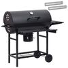 vidaXL Fassgrill mit R&auml;dern und Regalen 3 stk. 115 x 85 x 95 cm Metall