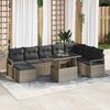 vidaXL Garten-Sofa-Set mit Kissen 9 pcs Grau