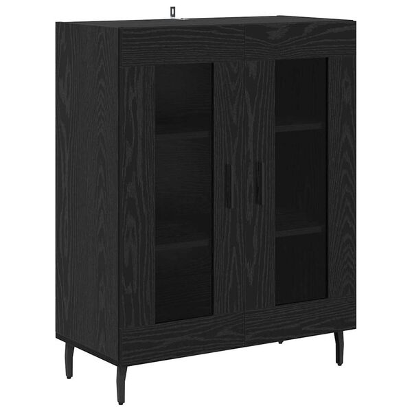 vidaXL Sideboard Schwarz Eichen-Optik 69,5 x 34 x 90 cm Holzwerkstoff