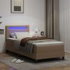 vidaXL Boxspringbett mit Matratze Cappuccino 90 x 200 cm Kunstleder