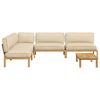 vidaXL Sofa Set mit Kissen Uni 5 pcs Beige Massivholz Akazie