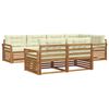 vidaXL Outdoor-Sofagarnitur mit Kissen 7 pcs Natur und Creme