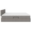 vidaXL Bett mit Stauraum und LED mit Matratze Taupe 200 x 200 cm Stoff