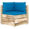 vidaXL 9-tlg. Garten-Lounge-Set mit Kissen Gr&uuml;n Impr&auml;gniertes Holz