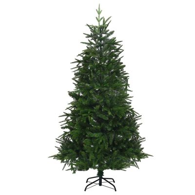 vidaXL Künstlicher Weihnachtsbaum LEDs & Kugeln Grün 180 cm PVC & PE