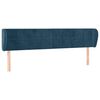 vidaXL Kopfteil mit Ohren Dunkelblau 203x23x78/88 cm Samt