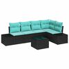vidaXL Gartensofa-set 6 stk. Schwarz Poly-Rattan