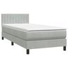 vidaXL Boxspringbett mit Matratze Hellgrau 80x210 cm Samt
