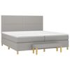 vidaXL Boxspringbett mit Matratze Hellgrau 200x200 cm Stoff