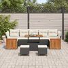 vidaXL Garten-Sofa-Set 10 pcs Schwarz und Creme 90 x 55 x 71 cm