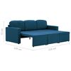vidaXL Modulares 3-Sitzer-Schlafsofa Blau Stoff