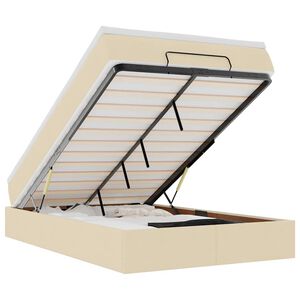 vidaXL Ottoman-Bett mit Matratze Creme 120x200 cm Stoff