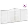 vidaXL Gabionen mit Hochbogen 7 Stk. 400x30x160/180cm Verzinktes Eisen