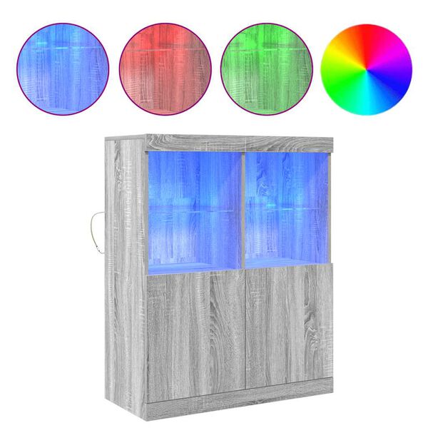 vidaXL Sideboard Grau Sonoma 81x37x100 cm Holzwerkstoff