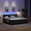 vidaXL Boxspringbett mit Matratze mit LED Schwarz 180 x 200 cm Stoff