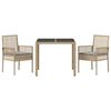 vidaXL Garten Essgruppe 3 pcs Beige Poly-Rattan