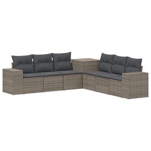 vidaXL Sofa Set 7 stk. Grau und Dunkelgrau Polyrattan und Stahl