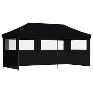 vidaXL Partyzelt 292 x 580 x 315 cm Schwarz Oxford-Stoff