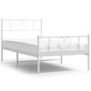 vidaXL Bettgestell mit Kopf- und Fu&szlig;teil Metall Wei&szlig; 90x200 cm