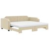 vidaXL Tagesbett Ausziehbar mit Matratzen Creme 80x200 cm Stoff