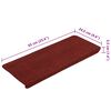 vidaXL Stufenmatten Selbstklebend 15 Stk. 65x24,5x3,5 cm Rot