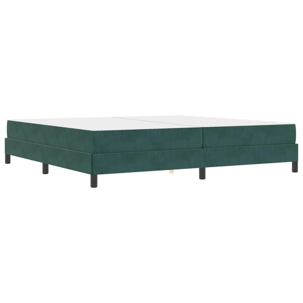 vidaXL Boxspringbett mit Matratze Dunkelgr&uuml;n 200 x 200 cm Stoff