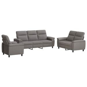 vidaXL Sofa-Set 3 pcs Taupe Stoff