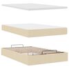 vidaXL Ottoman-Bett mit Matratze Creme 120x200 cm Stoff