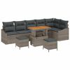 vidaXL Garten-Sofa-Set mit Kissen 9 pcs Grau Poly Rattan