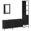 vidaXL Badezimmerm&ouml;bel-Set 4 Stk. Schwarz Holzwerkstoff