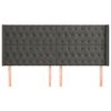 vidaXL Kopfteil mit Ohren Dunkelgrau 183x16x118/128 cm Samt