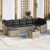 vidaXL Sofa Set mit Kissen 8 pcs Hellgrau Poly-Rattan