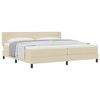 vidaXL Boxspringbett mit Matratze Creme 200 x 200 cm Polyester