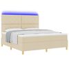 vidaXL Boxspringbett mit Matratze Creme 180 x 200 cm Stoff