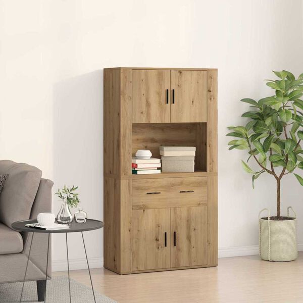 vidaXL Highboard Artisan-Eiche 80 x 33 x 150 cm Holzwerkstoff