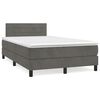 vidaXL Boxspringbett mit Matratze Dunkelgrau 120x190 cm Samt